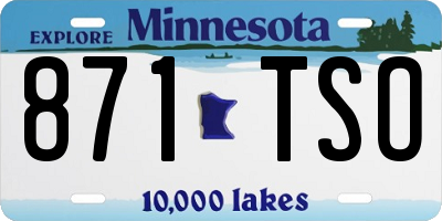 MN license plate 871TSO