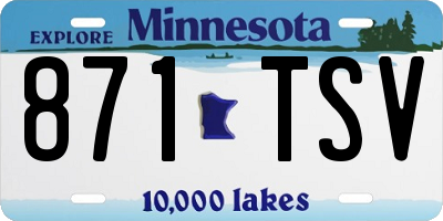 MN license plate 871TSV