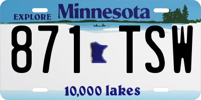 MN license plate 871TSW