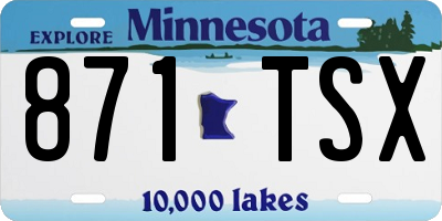 MN license plate 871TSX