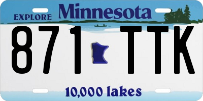 MN license plate 871TTK