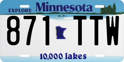 MN license plate 871TTW
