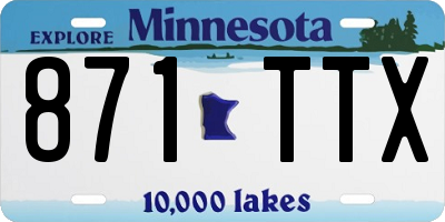 MN license plate 871TTX