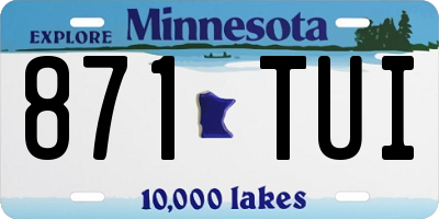 MN license plate 871TUI