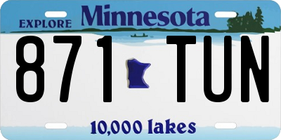 MN license plate 871TUN