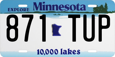 MN license plate 871TUP