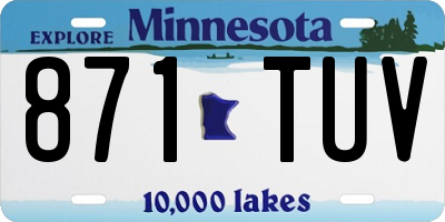 MN license plate 871TUV