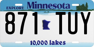 MN license plate 871TUY