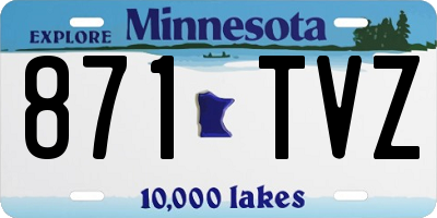 MN license plate 871TVZ