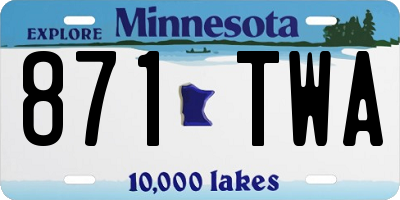 MN license plate 871TWA