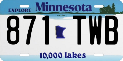MN license plate 871TWB