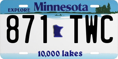 MN license plate 871TWC