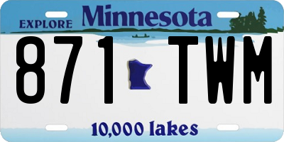 MN license plate 871TWM