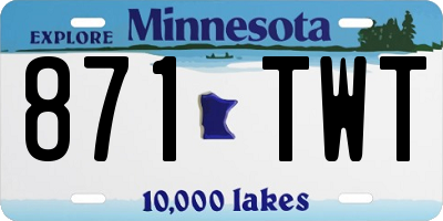 MN license plate 871TWT