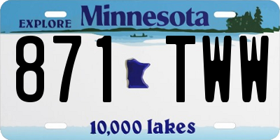 MN license plate 871TWW