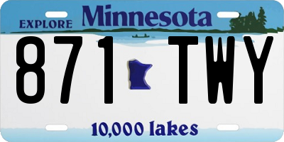 MN license plate 871TWY