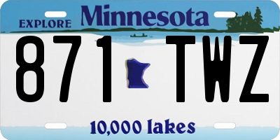 MN license plate 871TWZ