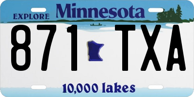 MN license plate 871TXA