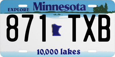 MN license plate 871TXB