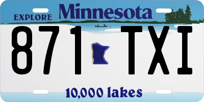 MN license plate 871TXI