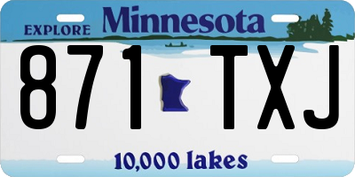 MN license plate 871TXJ
