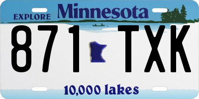 MN license plate 871TXK