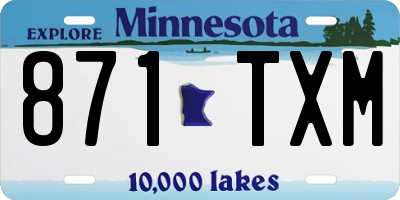 MN license plate 871TXM