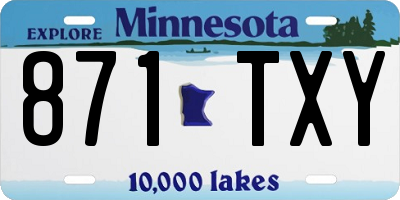 MN license plate 871TXY