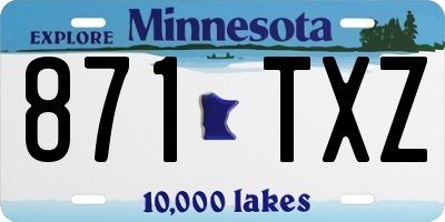 MN license plate 871TXZ