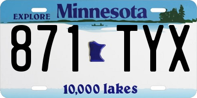 MN license plate 871TYX