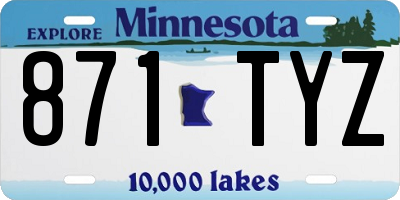 MN license plate 871TYZ