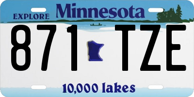 MN license plate 871TZE