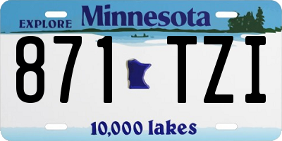 MN license plate 871TZI
