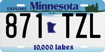 MN license plate 871TZL
