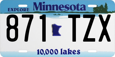 MN license plate 871TZX