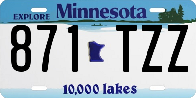 MN license plate 871TZZ