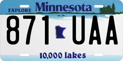 MN license plate 871UAA