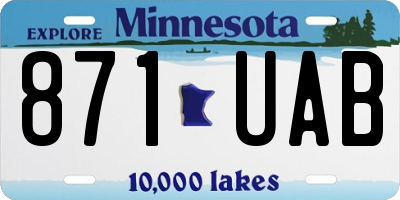 MN license plate 871UAB