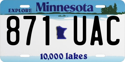 MN license plate 871UAC