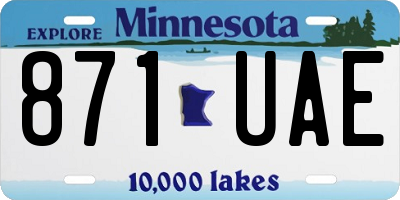 MN license plate 871UAE