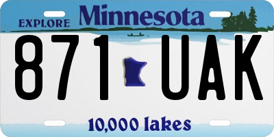 MN license plate 871UAK