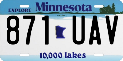 MN license plate 871UAV