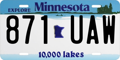 MN license plate 871UAW