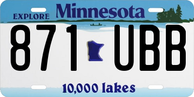 MN license plate 871UBB