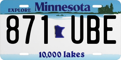 MN license plate 871UBE