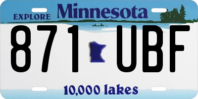 MN license plate 871UBF