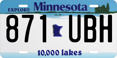 MN license plate 871UBH