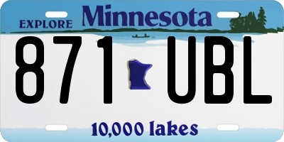 MN license plate 871UBL