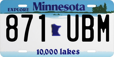 MN license plate 871UBM