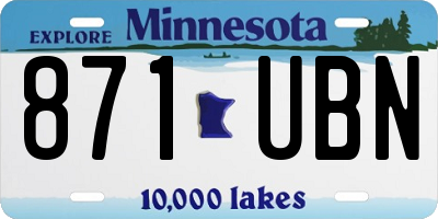 MN license plate 871UBN
